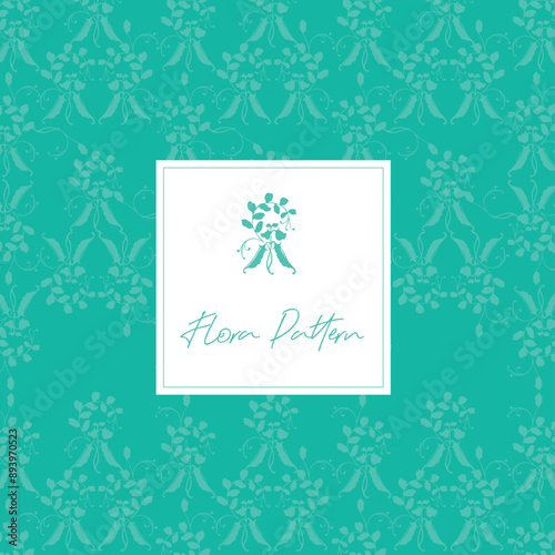 Decorative handmade ornament. Flora design. Seamless botanical pattern. Vector illustration with pea ligature. Wallpaper for your interior