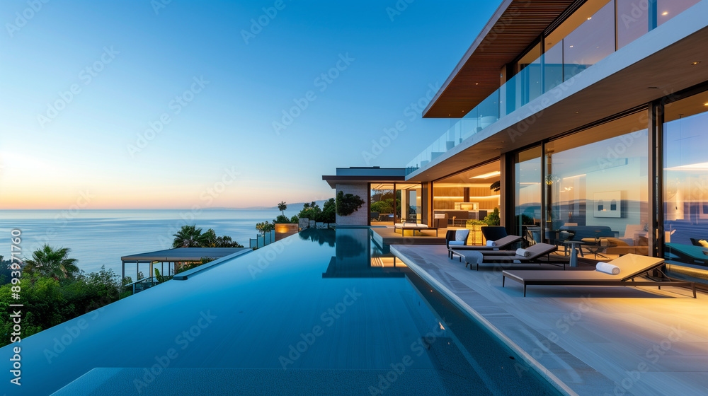 Obraz premium poolside sunrise