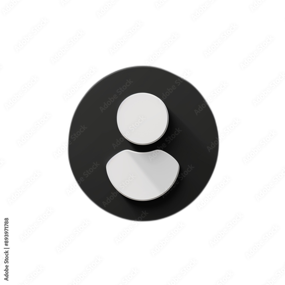 Stylish White Client Icon on Pure Black Background for Modern Interfaces