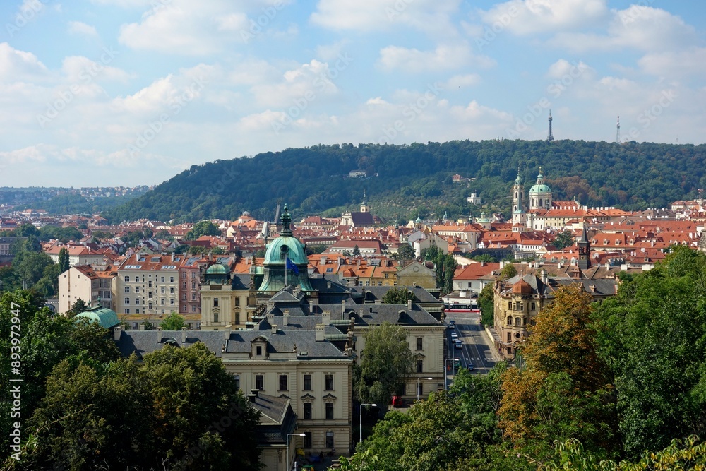 Obraz premium Prague, the capital of the Czech Republic, is a rustic Eastern European city on the banks of the Vltava River