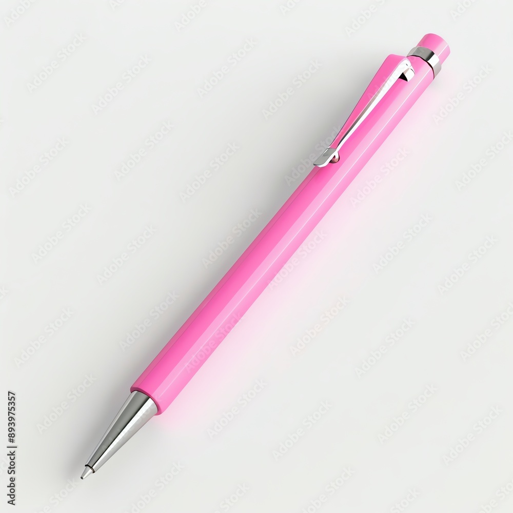 Pink mechanical pencil isolated on white background.