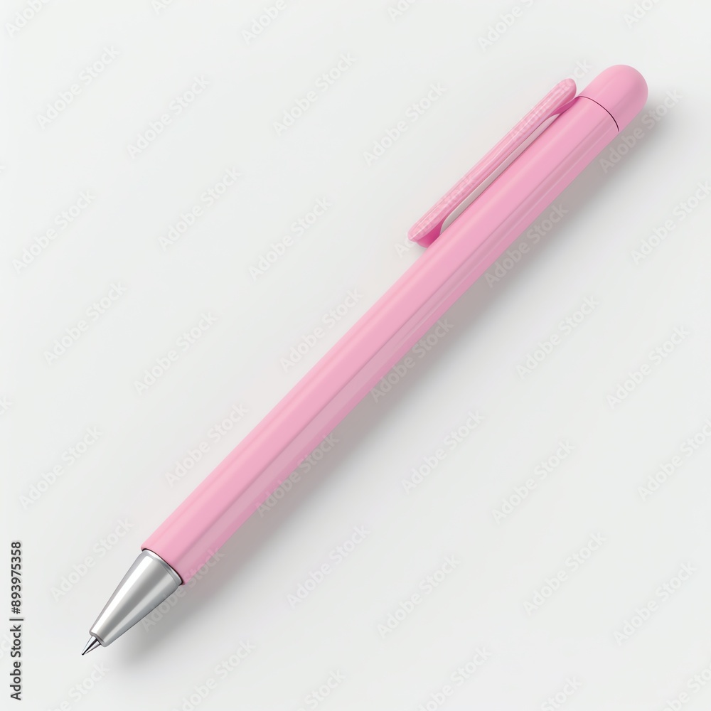 Pink mechanical pencil with silver tip on white background. Pink mechanical pencil with silver tip on white background.