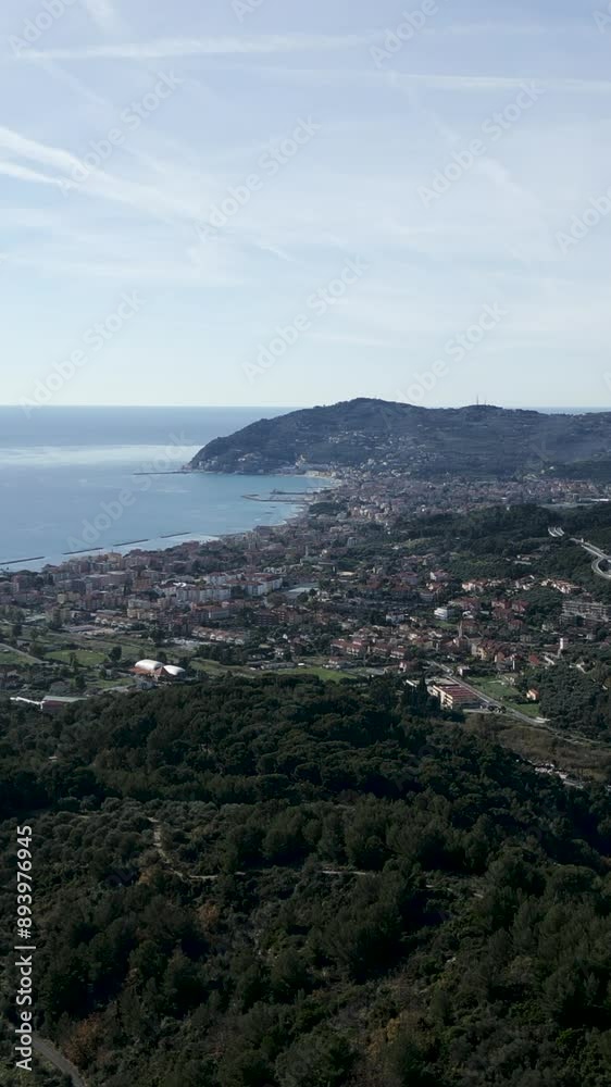 drone flying over the french coast near the forest and highway wing side of the mountains drone flying over the french coast near the forest and highway wing side of the mountains