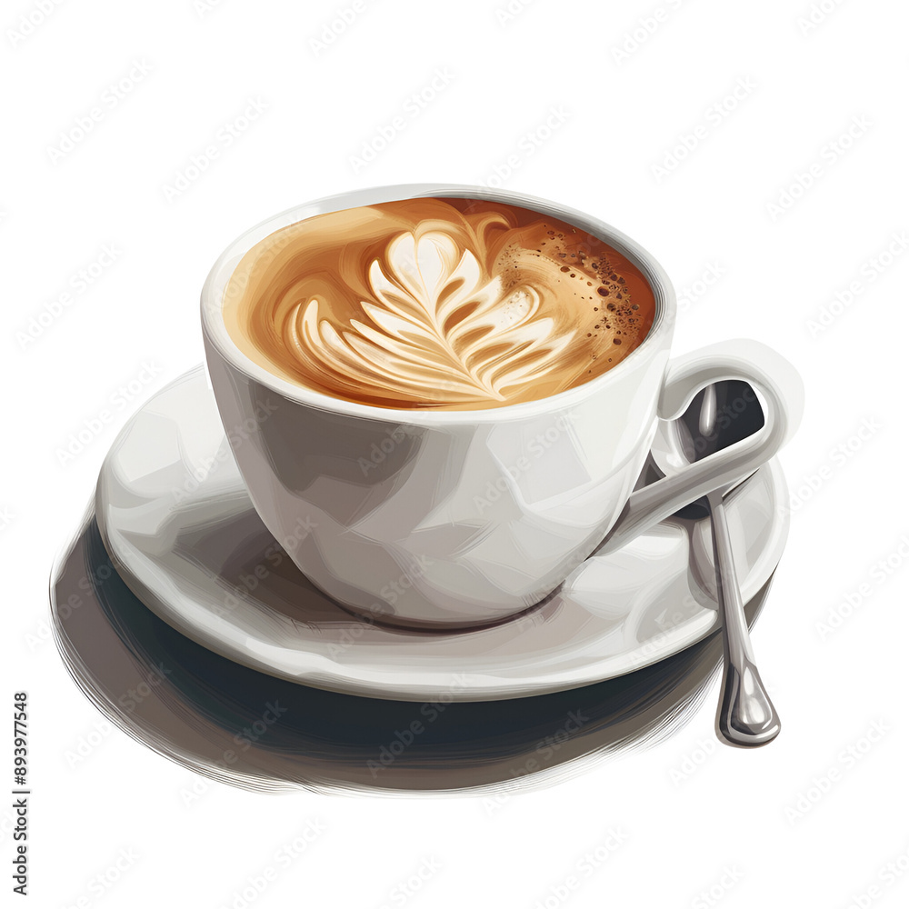 A Cup of Cappuccino Coffee Drink No Background Perfect for Print on Demand T Shirt Design Merch A Cup of Cappuccino Coffee Drink No Background Perfect for Print on Demand T Shirt Design Merch