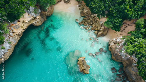 blue sea and the beach