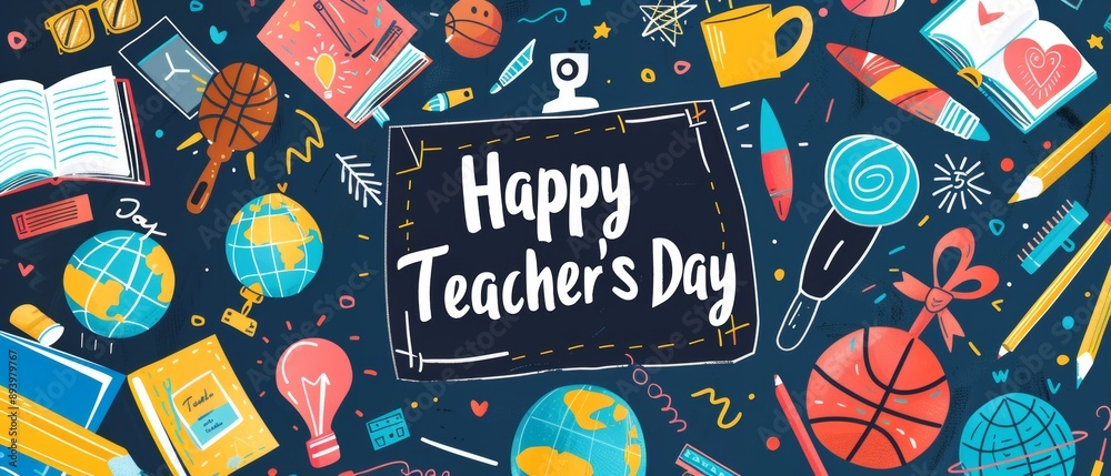 Happy teachers' day illustration Happy teachers' day illustration