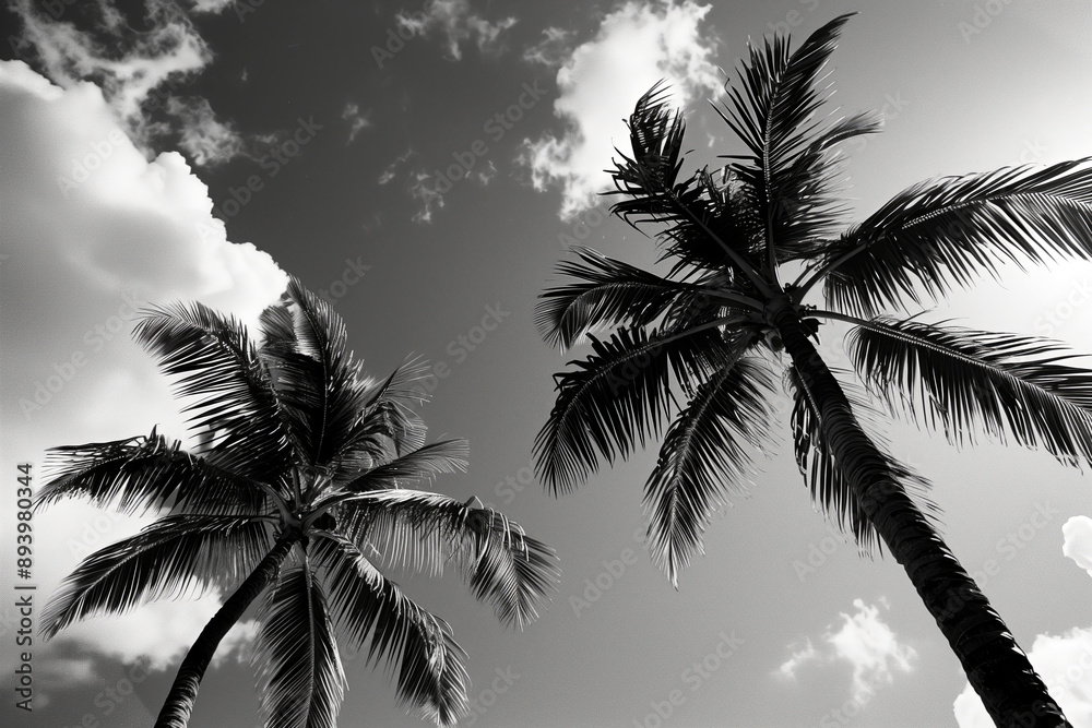 Palm Trees in Black and White Palm Trees in Black and White