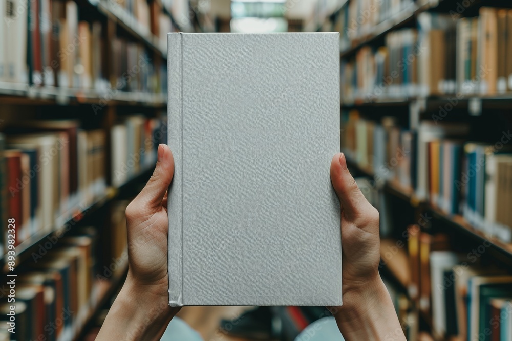 Book Cover Mockup in Library Setting Book Cover Mockup in Library Setting