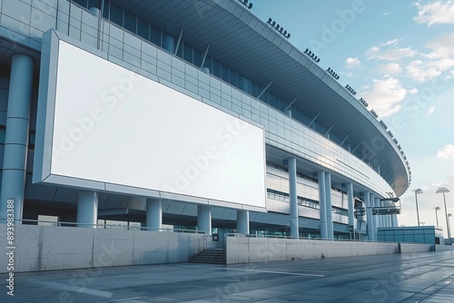 Stadium Entrance Signboard Mockup for Event Advertising photo