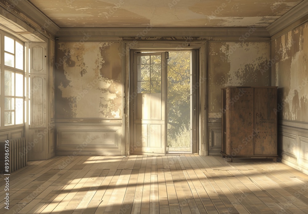 Interior of an old abandoned house. Conceptual image Interior of an old abandoned house. Conceptual image