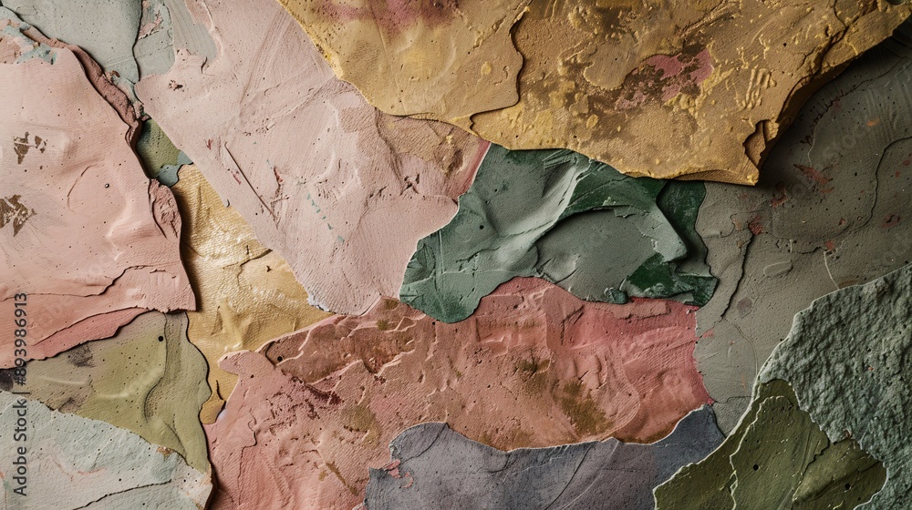 Naklejka premium Earthy tones of burnt sienna, ochre, and olive green blend harmoniously, mimicking the natural textures of stone and soil, perfect for grounding and organic designs.