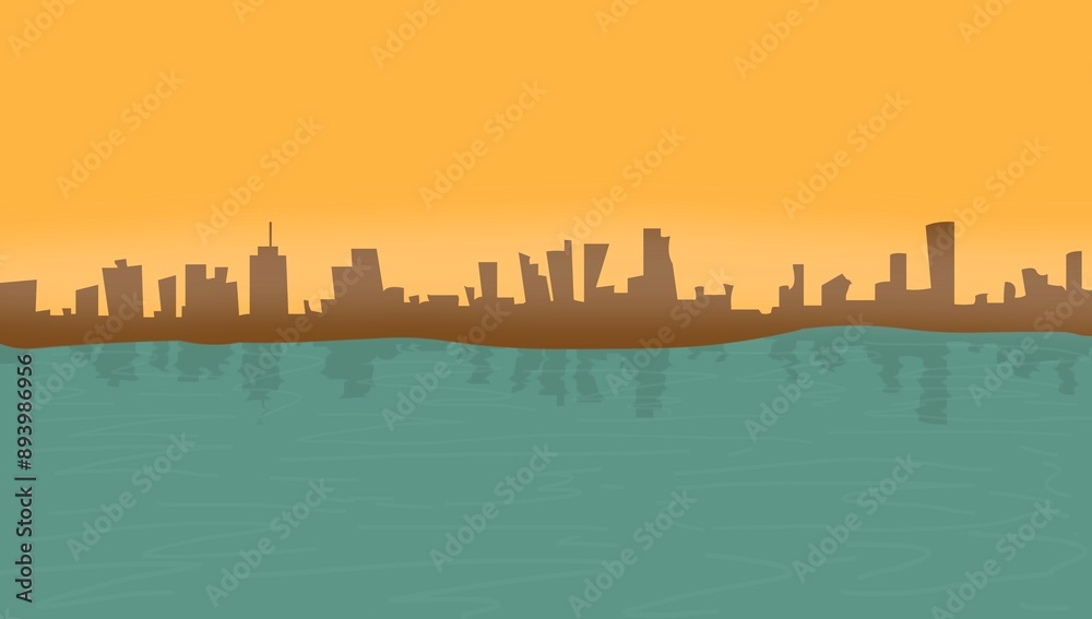 Naklejka premium A Cityscape