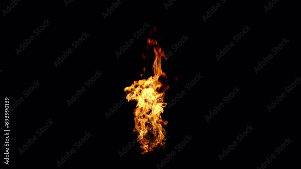 Perfectly looping realistic flames with smoke, frame left, 4k 30p, with alpha channel for transparency, perfect for tough jobs and video games