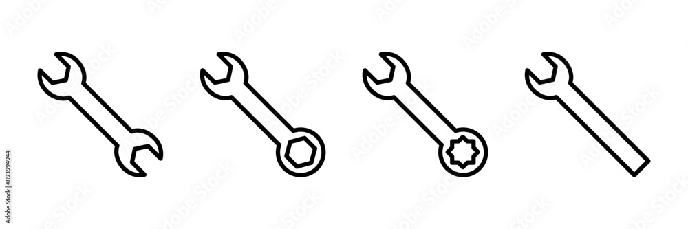 wrench icon vector isolated on white background. Wrench vector icon. Spanner symbol wrench icon vector isolated on white background. Wrench vector icon. Spanner symbol