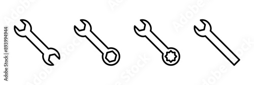 wrench icon vector isolated on white background. Wrench vector icon. Spanner symbol