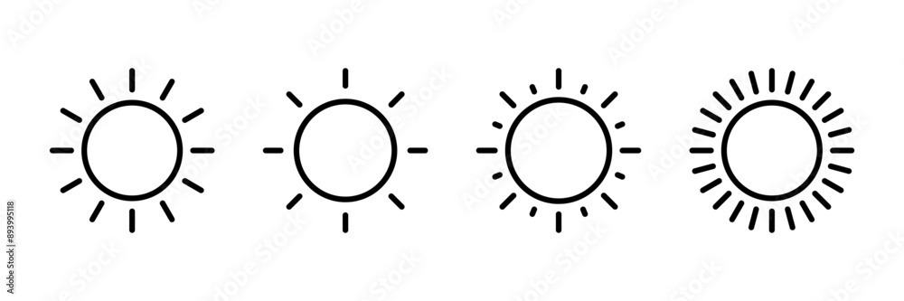 Sun icon vector isolated on white background. Sun vector icon Sun icon vector isolated on white background. Sun vector icon