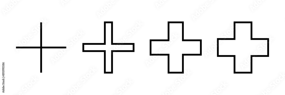 Plus Icon vector isolated on white background. Add plus icon. Addition sign. Medical Plus icon Plus Icon vector isolated on white background. Add plus icon. Addition sign. Medical Plus icon