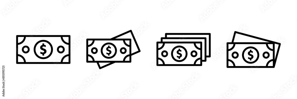 Money icon vector isolated on white background. Money vector icon. Dollar icon Money icon vector isolated on white background. Money vector icon. Dollar icon