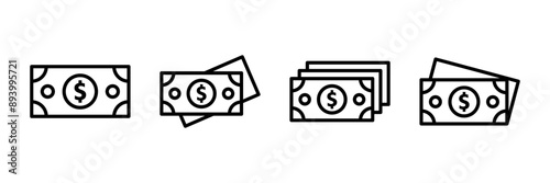 Money icon vector isolated on white background. Money vector icon. Dollar icon