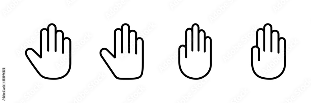 Hand icon vector isolated on white background. Hand gesture. hand stop Hand icon vector isolated on white background. Hand gesture. hand stop