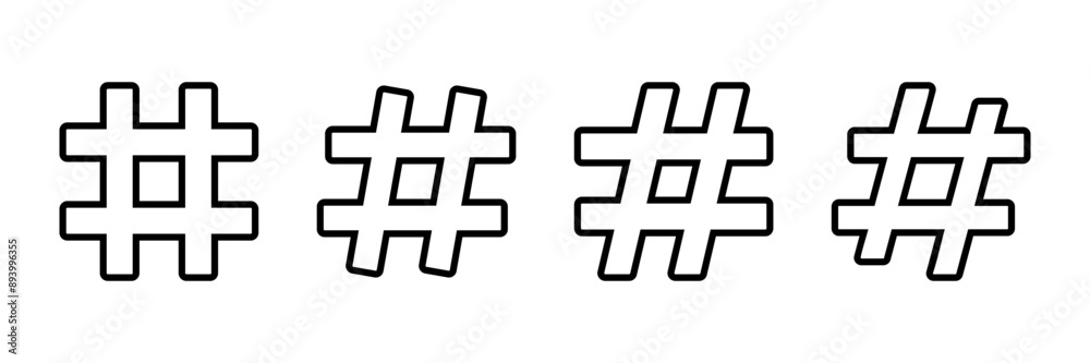 Fototapeta premium Hashtag icon vector isolated on white background. hashtag vector icon