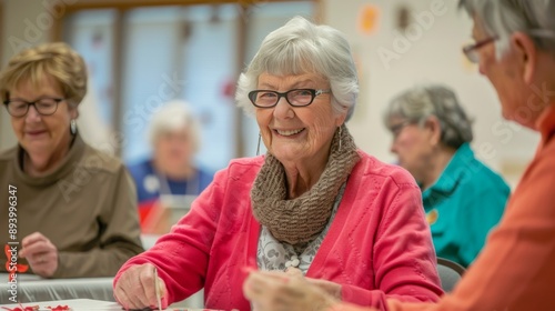 Spielen und Basteln im Altersheim oder in der Seniorengruppe.