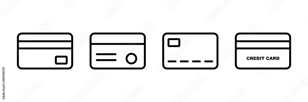 Credit card icon vector isolated on white background. Credit card payment icon vector