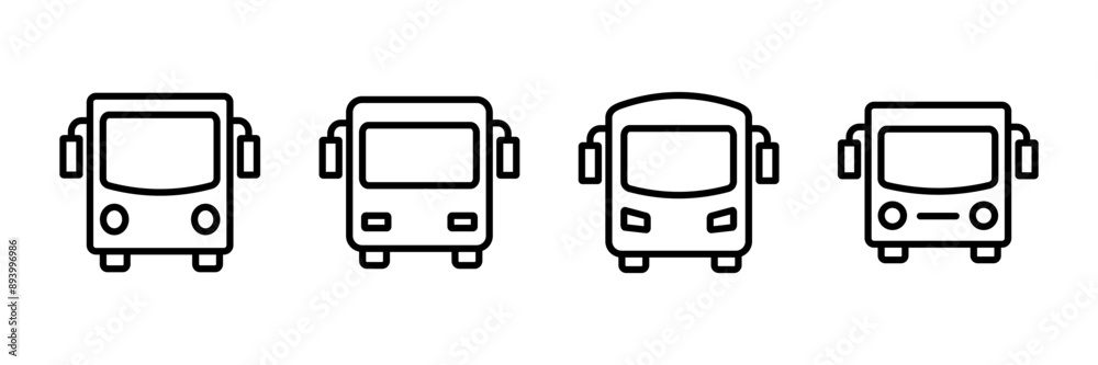 Bus Icon vector isolated on white background. Black bus vector icon Bus Icon vector isolated on white background. Black bus vector icon