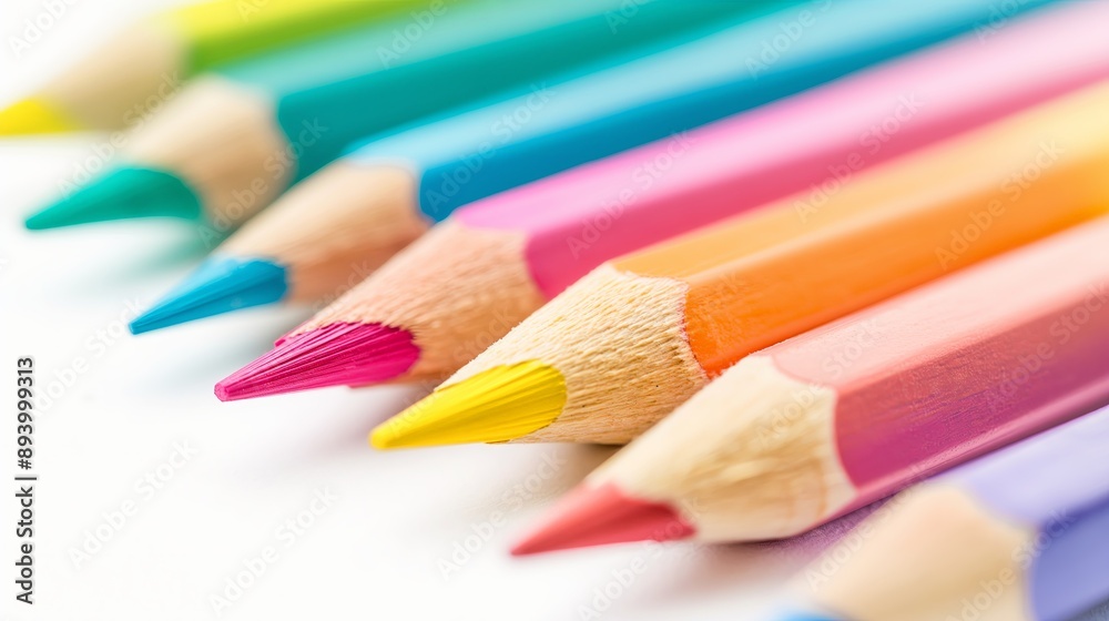 Vivid Colored Pencils in a Row
Vivid Colored Pencils in a Row