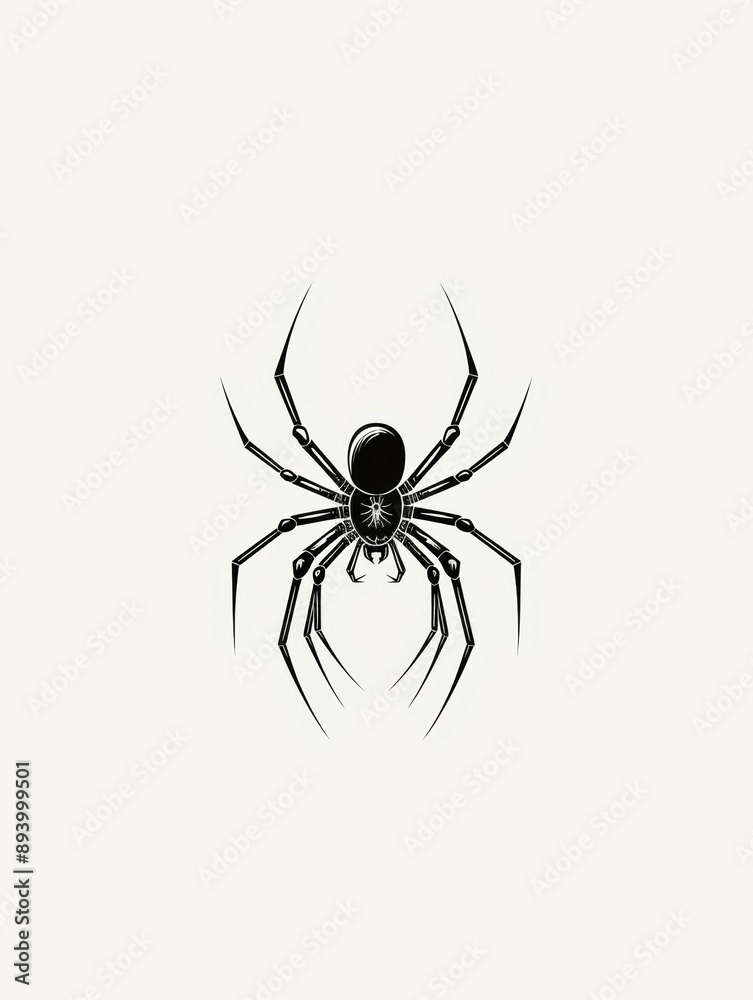 A black and white drawing of a spider A black and white drawing of a spider
