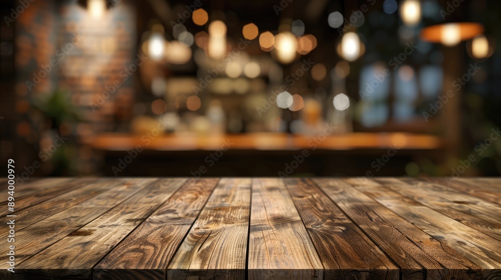 Blurred home backdrop with wooden table for product display or design Blurred home backdrop with wooden table for product display or design