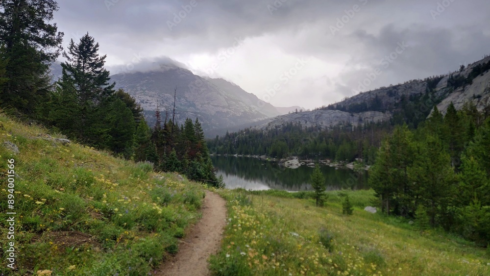 Rainy day hiking in the mountains Rainy day hiking in the mountains