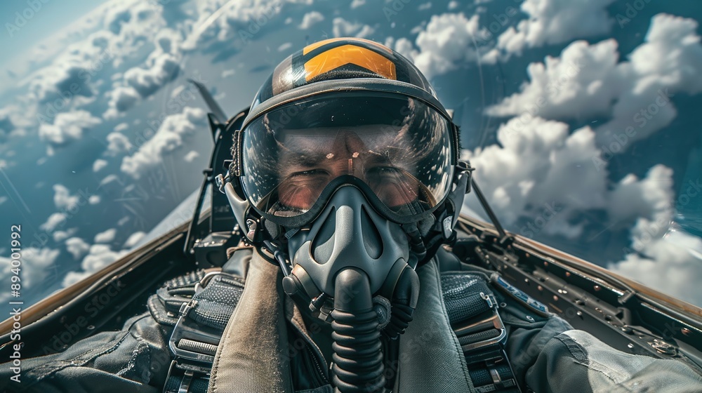Fighter Pilot in the Cockpit
