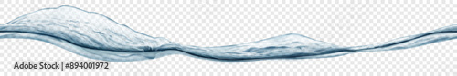 Long translucent water wave in gray colors with seamless horizontal repetition, isolated on transparent background. Transparency only in vector file