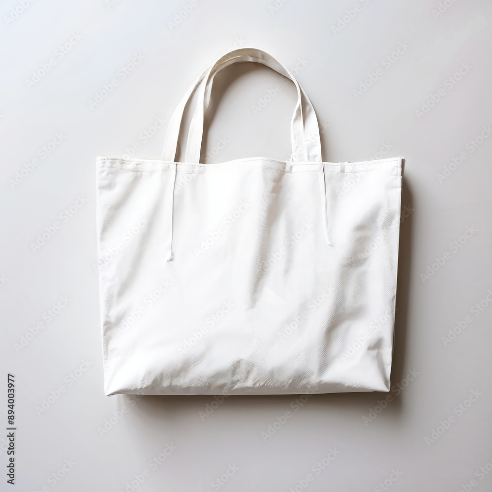 Minimalist White Tote Bag Mockup on Plain Background. AI Generative Minimalist White Tote Bag Mockup on Plain Background. AI Generative