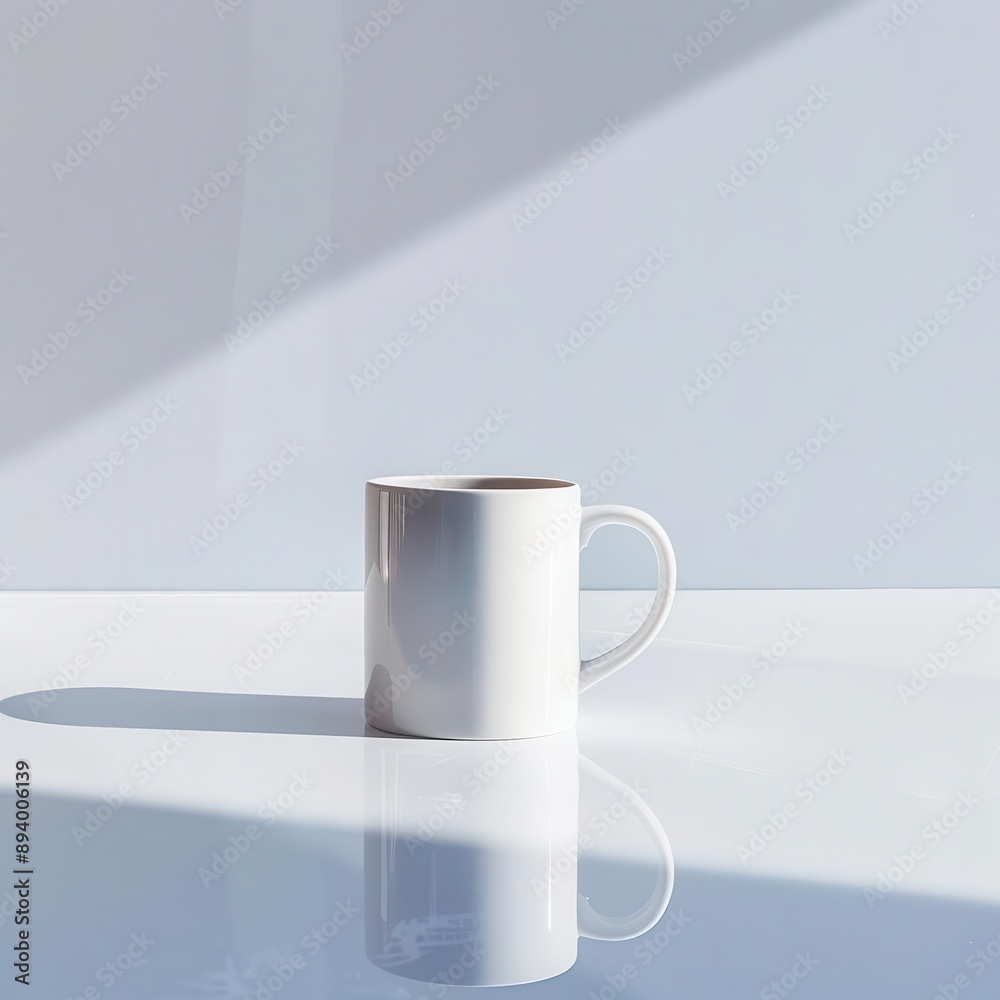 minimalist coffee moment pristine white mug on reflective surface soft shadows clean lines zenlike composition emphasizes simplicity and contemplation minimalist coffee moment pristine white mug on reflective surface soft shadows clean lines zenlike composition emphasizes simplicity and contemplation