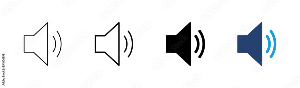 Speaker icon set. volume icon vector. loudspeaker icon vector. sound symbol Speaker icon set. volume icon vector. loudspeaker icon vector. sound symbol