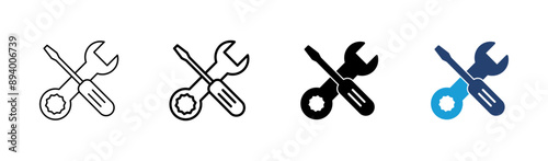 Repair tools icon set. tool icon vector. setting icon vector. Wrench and screwdriver. support, Service