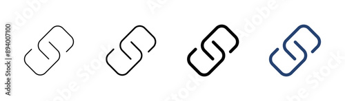 Link icon set. Hyperlink chain symbol.