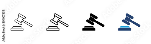 Gavel icon set. judge gavel icon vector. law icon vector. auction hammer