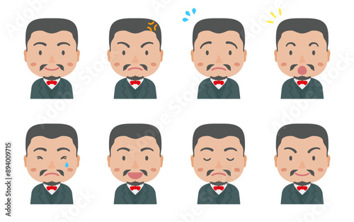 色々な表情の明治時代の政治家
