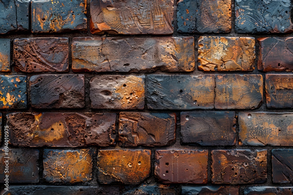 Naklejka premium Simple brick wall, background texture. Generative AI