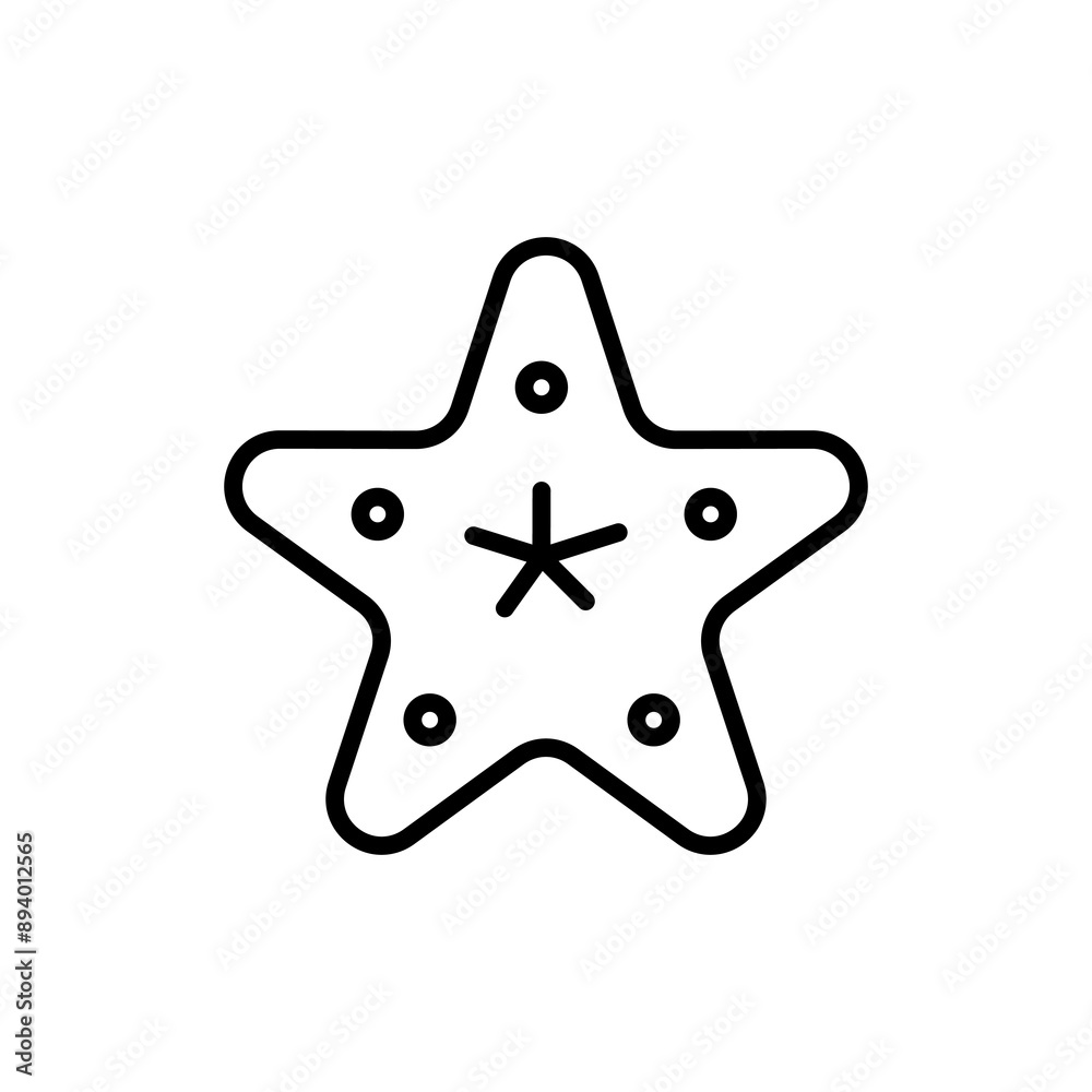 Starfish icon, sea star, isolated white background editable. Starfish icon, sea star, isolated white background editable.