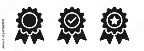 award icon symbol, premium quality certify icon sign - medal, prize, verified, badge, ribbon. web vector icon