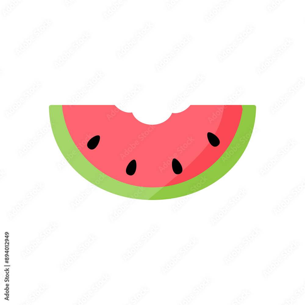 Fototapeta premium Watermelon icon isolated white background editable.