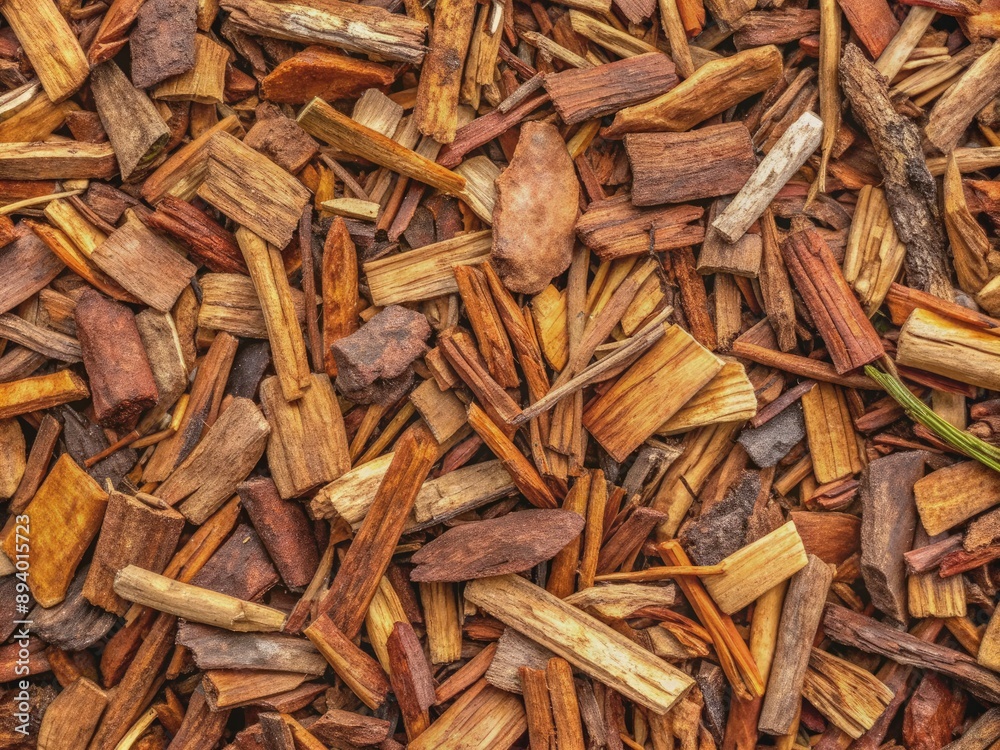 Attractive organic mulch made from decorative wood bark in earthy tones, neatly arranged in a pattern, adding warmth and texture to gardens and play areas. Attractive organic mulch made from decorative wood bark in earthy tones, neatly arranged in a pattern, adding warmth and texture to gardens and play areas.