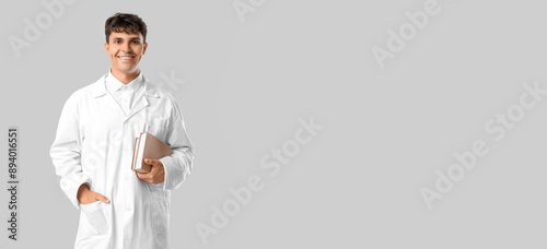 Male medical student with b...