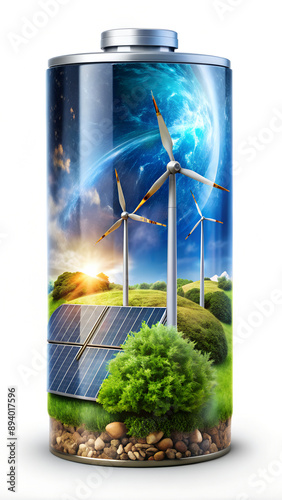 Battery minerals crucial for renewable energy transition. Concept Renewable Energy, Battery Minerals, Sustainable Resources, Energy Transition, Climate Change photo