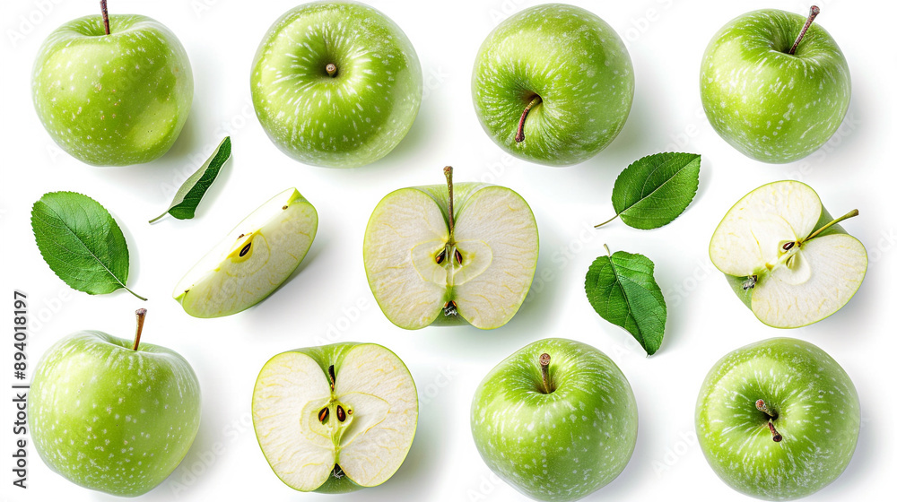 Fototapeta premium Green and yellow apple