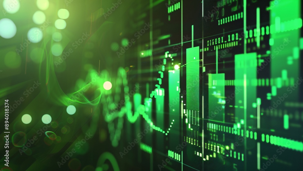 Fototapeta premium green binary code